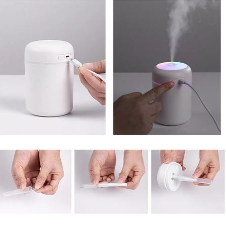 💧 Humidificador 300ML con Luz LED – Relájate y Respira Mejor
