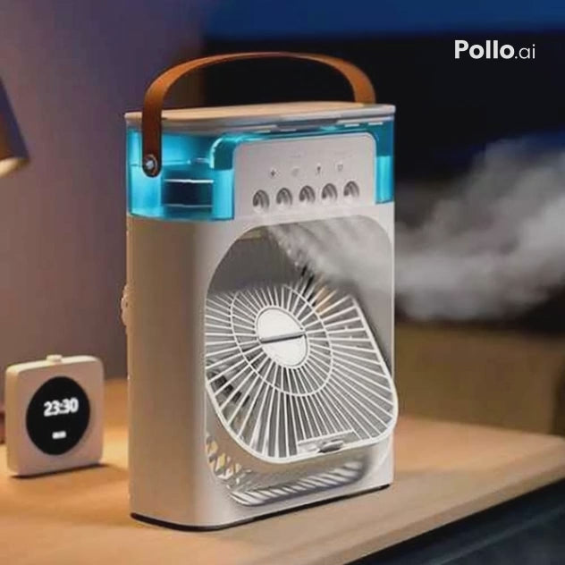 ❄️ Ventilador Refrigerador con Pulverizador Portátil – Frescor Instantáneo